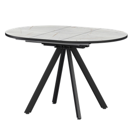 Стол раздвижной Байкал Обеденные столы в пластике Байкал 1000+300 (Н-3783) Серый Каспий/Черный муар