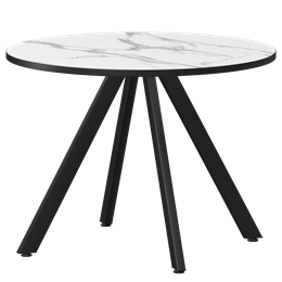 Стол нераздвижной Байкал Мини Обеденные столы в пластике Байкал 800 (Н-3819) Мрамор Белый/Черный муар