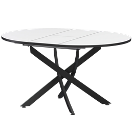Стол раздвижной Геометрия 2 Обеденные столы в пластике Геометрия 2 1000+300 (Н-3783) Супер Белый/Черный муар