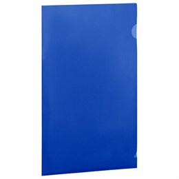 Папка-уголок прозрачная А4 BRAUBERG UNIVERSAL, синяя, 0,10 мм, 273045