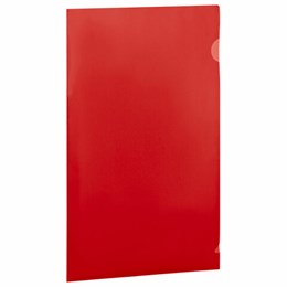 Папка-уголок прозрачная А4 BRAUBERG UNIVERSAL, красная, 0,10 мм, 273047
