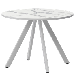 Стол нераздвижной Байкал Мини Обеденные столы в пластике Байкал 900 (Н-3820) Мрамор Белый/Белый муар
