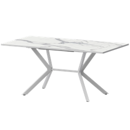 Стол раздвижной Сириус Обеденные столы в пластике Сириус 1200+300 R20 (Н-3831) Мрамор Белый/Белый муар