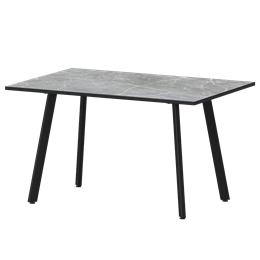 Стол нераздвижной Альфа Обеденные столы в пластике Альфа 1200 (Н-3815) Фаерстоун/Черный муар