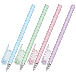 Ручка шариковая BRAUBERG "SOFT PASTEL", СИНЯЯ, SOFT TOUCH покрытие, корпус ассорти, узел 0,7 мм, линия письма 0,35 мм, 144397