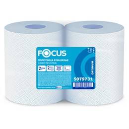 Бумага протирочная FOCUS (W1) Jumbo, 2-сл, КОМПЛЕКТ 2рул, 350м, 1000листов, лист 24х35, 5079731
