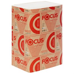 Салфетки 200шт FOCUS (Система N4) Premium, 2-сл, КОМПЛЕКТ 15шт, 23*16,8см, V-сложение, белые,5083738
