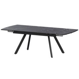 Стол раздвижной Фаворит Обеденные столы в пластике Фаворит 1400+300 (Н-3791) Даркстоун/Черный муар