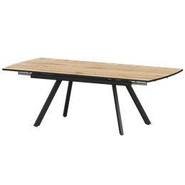 Стол раздвижной Фаворит Обеденные столы в пластике Фаворит 1400+300 (Н-3791) Дуб Вотан/Черный муар