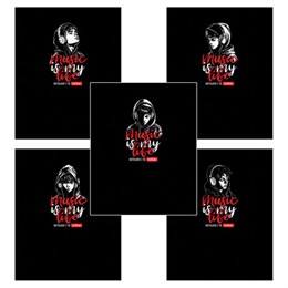 Тетрадь А5 48 л. HATBER скоба, клетка, выборочный лак, "Music is my life" (микс в спайке), 091471, 48Т5вмВ1