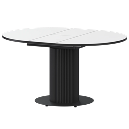 Стол раздвижной Амур Обеденные столы в пластике Амур 1000+300 (Н-3783) Супер Белый/Черный муар
