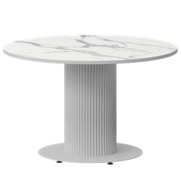 Стол нераздвижной Амур Обеденные столы в пластике Амур 1000 (Н-3822) Мрамор Белый/Белый муар