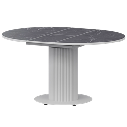 Стол раздвижной Амур Обеденные столы в пластике Амур 1000+300 (Н-3783) Даркстоун/Белый муар