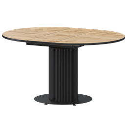 Стол раздвижной Амур Обеденные столы в пластике Амур 1000+300 (Н-3783) Дуб Вотан/Черный муар