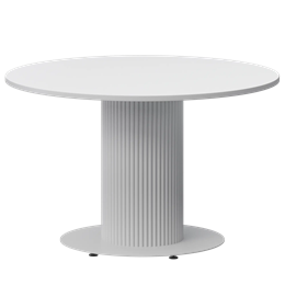 Стол нераздвижной Амур Обеденные столы в пластике Амур 1000 (Н-3822) Супер Белый/Белый муар