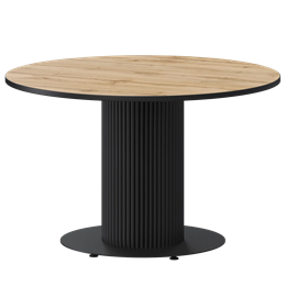 Стол нераздвижной Амур Обеденные столы в пластике Амур 1000 (Н-3822) Дуб Вотан/Черный муар