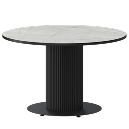 Стол нераздвижной Амур Обеденные столы в пластике Амур 1000 (Н-3822) Серый Каспий/Черный муар