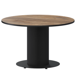 Стол нераздвижной Амур Обеденные столы в пластике Амур 1000 (Н-3822) Дуб Самдал/Черный муар