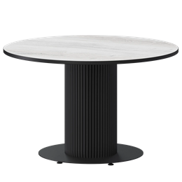 Стол нераздвижной Амур Обеденные столы в пластике Амур 1000 (Н-3822) Фрост/Черный муар