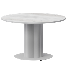 Стол нераздвижной Амур Обеденные столы в пластике Амур 1000 (Н-3822) Фрост/Белый муар