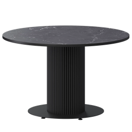 Стол нераздвижной Амур Обеденные столы в пластике Амур 1000 (Н-3822) Даркстоун/Черный муар