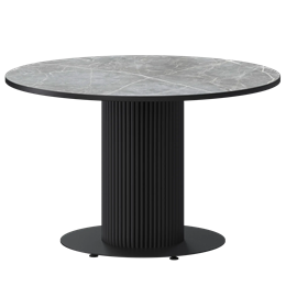 Стол нераздвижной Амур Обеденные столы в пластике Амур 1000 (Н-3822) Фаерстоун/Черный муар