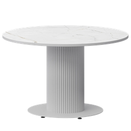 Стол нераздвижной Амур Обеденные столы в пластике Амур 1000 (Н-3822) Азул/Белый муар