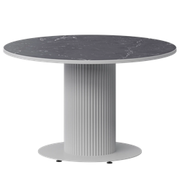 Стол нераздвижной Амур Обеденные столы в пластике Амур 1000 (Н-3822) Даркстоун/Белый муар