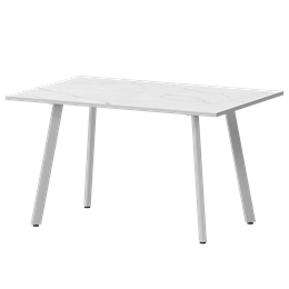 Стол нераздвижной Альфа Обеденные столы в пластике Альфа 1200 (Н-3815) Азул/Белый муар