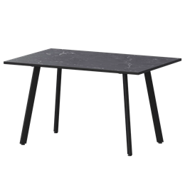 Стол нераздвижной Альфа Обеденные столы в пластике Альфа 1200 R20 Даркстоун/Черный муар