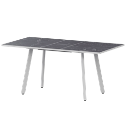 Стол раздвижной Альфа Обеденные столы в пластике Альфа 1100+300 (Н-3781) Даркстоун/Белый муар