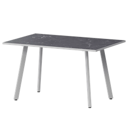Стол нераздвижной Альфа Обеденные столы в пластике Альфа 1200 (Н-3815) Даркстоун/Белый муар