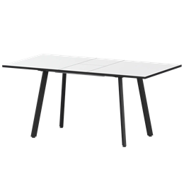 Стол раздвижной Альфа Обеденные столы в пластике Альфа 1200+300 R20 Супер Белый/Черный муар