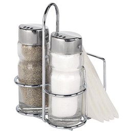 Набор для специй 2х50 мл, CLASSIC, салфетница/подставка + солонка + перечница, WEGLA (ВЕГЛА), 700229