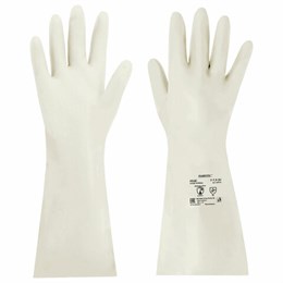 Перчатки нитриловые КЩС, EXTRA STRONG, химически устойчивые, белые, размер 7-7,5, S (малый), RABBITEX (РАББИТЕКС), 700914