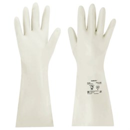 Перчатки нитриловые КЩС, EXTRA STRONG, химически устойчивые, белые, размер 8-8,5, M (средний), RABBITEX (РАББИТЕКС), 700915