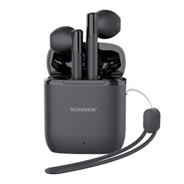 Наушники беспроводные TWS вкладыши с микрофоном, SONNEN EP-BH10B, Bluetooth 5.3, черные, 514122