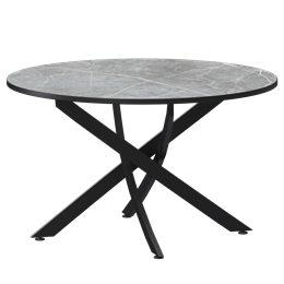 Стол нераздвижной Геометрия Обеденные столы в пластике Геометрия 900 (Н-3823) Фаерстоун/Черный муар