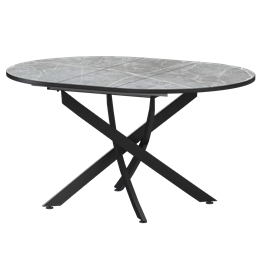 Стол раздвижной Геометрия 2 Обеденные столы в пластике Геометрия 2 1000+300 (Н-3783) Фаерстоун/Черный муар