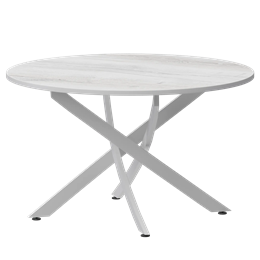 Стол нераздвижной Геометрия 2 Обеденные столы в пластике Геометрия 2 1000 (Н-3782) Фрост/Белый муар