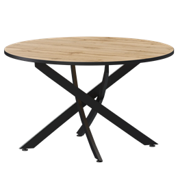 Стол нераздвижной Геометрия Обеденные столы в пластике Геометрия 900 (Н-3823) Дуб Вотан/Черный муар