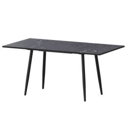 Стол раздвижной Бетта Обеденные столы в пластике Бетта 1100+300 Даркстоун/Черный муар