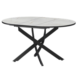 Стол раздвижной Геометрия Обеденные столы в пластике Геометрия 900+300 (Н-3784) Серый Каспий/Черный муар