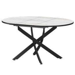 Стол раздвижной Геометрия Обеденные столы в пластике Геометрия 900+300 (Н-3784) Фрост/Черный муар