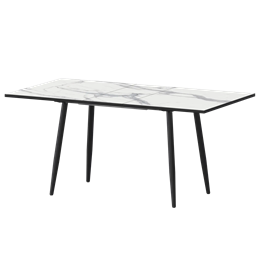 Стол раздвижной Бетта Обеденные столы в пластике Бетта 1200+300 Мрамор Белый/Черный муар