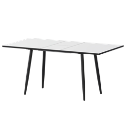 Стол раздвижной Бетта Обеденные столы в пластике Бетта 1200+300 Супер Белый/Черный муар