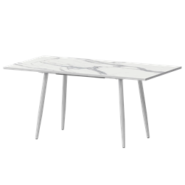 Стол раздвижной Бетта Обеденные столы в пластике Бетта 1200+300 Мрамор Белый/Белый муар