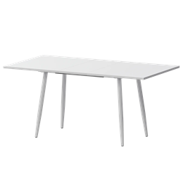 Стол раздвижной Бетта Обеденные столы в пластике Бетта 1200+300 Супер Белый/Белый муар