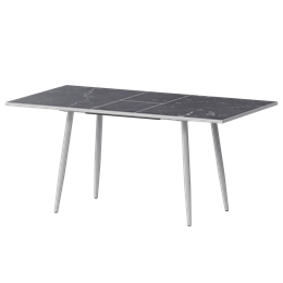Стол раздвижной Бетта Обеденные столы в пластике Бетта 1200+300 Даркстоун/Белый муар