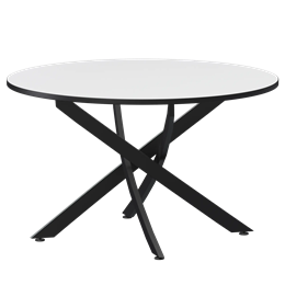 Стол нераздвижной Геометрия 2 Обеденные столы в пластике Геометрия 2 1000 (Н-3782) Супер Белый/Черный муар